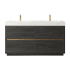 Miseno Huesca 60" Free Standing Double Basin Vanity Set with Cabinet and Composite Stone Vanity Top - No Mirror North American Black Oak
