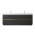 Miseno Huesca 84" Free Standing Double Basin Vanity Set with Cabinet and Composite Stone Vanity Top - No Mirror North American Black Oak