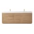 Miseno Huesca 84" Free Standing Double Basin Vanity Set with Cabinet and Composite Stone Vanity Top - No Mirror North American Oak