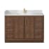 Miseno Jakarta 48" Free Standing Single Basin Vanity Set with Cabinet and Quartz Vanity Top Aged Dark Brown Oak