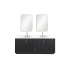Miseno Cádiz 84" Free Standing Double Basin Vanity Set with Cabinet, Stone Composite Vanity Top, and Framed Mirror Fir Wood Black / Lightning White