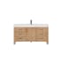 Miseno León 60" Free Standing Single Basin Vanity Set with Cabinet and Stone Composite Vanity Top Fir Wood Brown / Lightning White