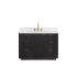 Miseno Cádiz 48" Free Standing Single Basin Vanity Set with Cabinet and Stone Composite Vanity Top Fir Wood Black / Lightning White