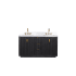 Miseno Cádiz 60" Free Standing Double Basin Vanity Set with Cabinet and Stone Composite Vanity Top Fir Wood Black / Lightning White