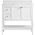 Miseno Ravello 36" Single Basin Vanity Set with 3/4" Marble Stone Composite Top, Rectangular Sink, USB Port, and Electrical Outlet Bright White