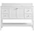 Miseno Ravello 48" Single Basin Vanity Set with 3/4" Marble Stone Composite Top, Rectangular Sink, USB Port, and Electrical Outlet Bright White