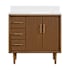 Miseno Mertola 36" Free Standing Single Basin Vanity Set with Cabinet and Stone Composite Vanity Top Dark Maplewood