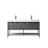 Miseno Marcilla 60" Free Standing Double Basin Vanity Set with Cabinet and Stone Composite Vanity Top Gentleman Grey / White