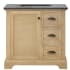 Miseno Hervas 36" Free Standing Single Basin Vanity Set with Cabinet and Marble Vanity Top Fir Wood Brown / Black Natural Celestite Marble
