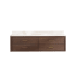 Miseno Cristo 72" Wall Mounted Double Basin Vanity Set with Cabinet and Quartz Vanity Top Aged Dark Brown Oak / Fish Maw White