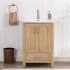 Miseno Gela 24" Free Standing Single Basin Vanity Set with Cabinet and Ceramic Vanity Top Fir Wood Brown / White
