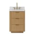 Miseno Cádiz 24" Free Standing Single Basin Vanity Set with Cabinet and Composite Stone Vanity Top Washed Ash Grey