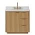 Miseno Cádiz 36" Free Standing Single Basin Vanity Set with Cabinet and Composite Stone Vanity Top Washed Ash Grey