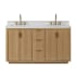 Miseno Cádiz 60" Free Standing Double Basin Vanity Set with Cabinet and Composite Stone Vanity Top Washed Ash Grey