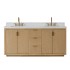 Miseno Cádiz 72" Free Standing Double Basin Vanity Set with Cabinet and Composite Stone Vanity Top Washed Ash Grey