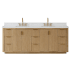 Miseno Cádiz 84" Free Standing Double Basin Vanity Set with Cabinet and Composite Stone Vanity Top Washed Ash Grey