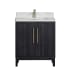 Miseno Gara 30" Free Standing Single Basin Vanity Set with Cabinet and Composite Stone Vanity Top Fir Wood Black