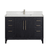 Miseno Gara 48" Free Standing Single Basin Vanity Set with Cabinet and Composite Stone Vanity Top Fir Wood Black
