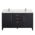Miseno Gara 60" Free Standing Double Basin Vanity Set with Cabinet and Composite Stone Vanity Top Fir Wood Black