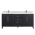 Miseno Gara 72" Free Standing Double Basin Vanity Set with Cabinet and Composite Stone Vanity Top Fir Wood Black