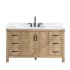 Miseno Javier 60" Free Standing Single Basin Vanity Set with Cabinet and Composite Stone Vanity Top Antique Brown