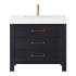 Miseno León 36" Free Standing Single Basin Vanity Set with Cabinet and Composite Stone Vanity Top Fir Wood Black