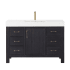 Miseno León 48" Free Standing Single Basin Vanity Set with Cabinet and Composite Stone Vanity Top Fir Wood Black