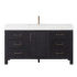 Miseno León 60" Free Standing Single Basin Vanity Set with Cabinet and Composite Stone Vanity Top Fir Wood Black