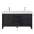 Miseno León 60" Free Standing Double Basin Vanity Set with Cabinet and Composite Stone Vanity Top Fir Wood Black