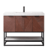Miseno Mahon 42" Free Standing Single Basin Vanity Set with Cabinet and Composite Stone Vanity Top North American Deep Walnut