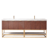 Miseno Mahon 84" Free Standing Double Basin Vanity Set with Cabinet and Composite Stone Vanity Top North American Deep Walnut