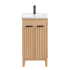 Miseno Palos 18" Free Standing Single Basin Vanity Set with Cabinet and Ceramic Vanity Top Fir Wood Brown