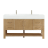 Miseno Vera 60" Free Standing Single Basin Vanity Set with Cabinet and Composite Stone Vanity Top Washed Ash Grey