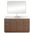Miseno Oza 60" Free Standing Single Basin Vanity Set with Cabinet, Quartz Vanity Top and Mirror Aged Dark Brown Oak