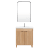 Miseno Palos 30" Free Standing Single Basin Vanity Set with Cabinet, Ceramic Vanity Top and Mirror Fir Wood Brown