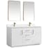 Miseno San 60" Free Standing Double Basin Vanity Set with Cabinet, Stone Composite Vanity Top, and Framed Mirror White
