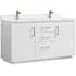 Miseno San 60" Free Standing Double Basin Vanity Set with Cabinet and Stone Composite Vanity Top White