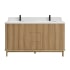 Miseno Seoul 60" Free Standing Double Basin Vanity Set with Cabinet and Composite Stone Vanity Top Washed Ash Grey