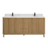 Miseno Seoul 72" Free Standing Double Basin Vanity Set with Cabinet and Composite Stone Vanity Top Washed Ash Grey