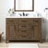 Miseno Tahoe 48" Free Standing Single Basin Vanity Set with Cabinet, Cultured Marble Vanity Top, and Mirror Almond Latte / White Cultured Marble