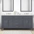 Miseno Tahoe 72" Free Standing Double Basin Vanity Set with Cabinet and Cultured Marble Vanity Top Dark Charcoal / White Cultured Marble