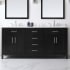 Miseno Tahoe 72" Free Standing Double Basin Vanity Set with Cabinet, Cultured Marble, and Marble Vanity Top Dark Espresso / White Cultured Marble