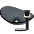 Miseno Oval 21-1/2" Tempered Glass Vessel Bathroom Sink Flat Black Drain