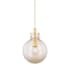 Mitzi Benita 16" Wide Pendant with Bronze, Clear Glass Shade Aged Brass