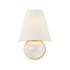 Mitzi Marlena 12" Tall Wall Sconce with Linen Shade Aged Brass