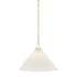 Mitzi Merida 16" Wide Pendant with Faux Silk Shade Aged Brass