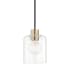 Mitzi Neko Single Light 5-1/2" Wide Mini Pendant with Clear Shade Aged Brass