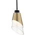 Mitzi Angie Single Light 4-3/4" Wide LED Mini Pendant with Clear Shade Aged Brass