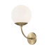 Mitzi Carrie Single Light 14-3/4" High Wall Sconce with Opal Etched Shade Aged Brass