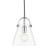 Mitzi Karin Single Light 9" Wide Mini Pendant with Clear Shade Polished Nickel